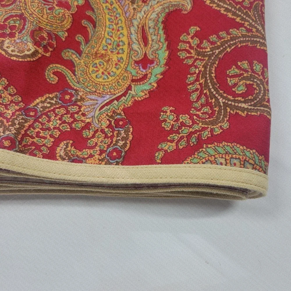 CHAPS Ralph Lauren Juliette Red Gold Paisley Window Valance 78x17.5